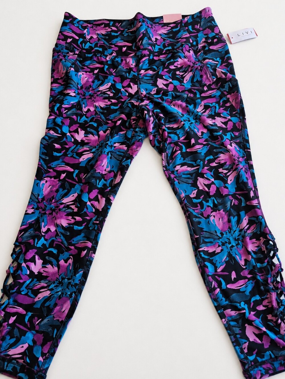 Lane Bryant Purple & Blue Floral Plus Size Leggings